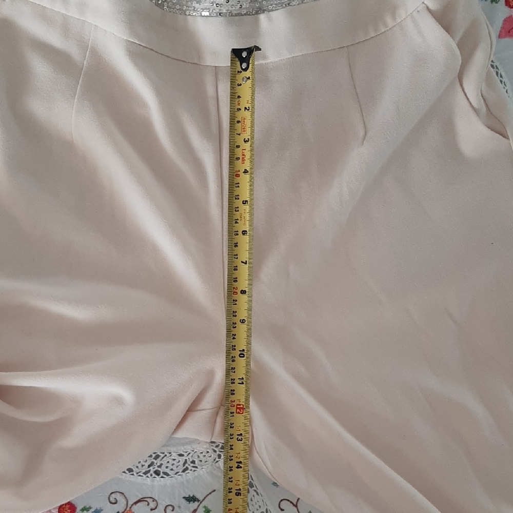 NEW๐MELANIE LYNE๐CREAM Silver Sequin WIDE LEG Jumpsuit with STRETCH Sz ML - Picture 12 of 13